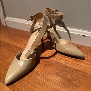 Nine West Cream Ankle Strap Heels
